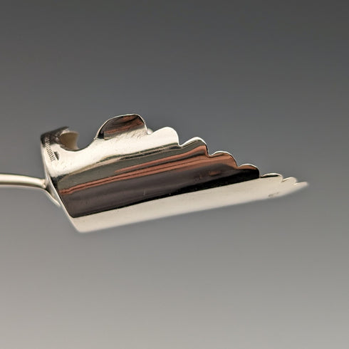 1911 年英國古董白色珍珠手柄純銀茶罐湯匙威廉亨利皮革